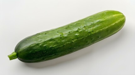 Close up of a fresh Cucumber on a white Background