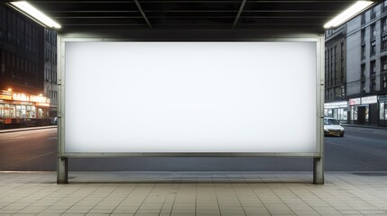 Large blank advertising billboard on a street.