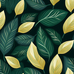 Leaf digital art seamless pattern, the design for apply a variety of graphic works