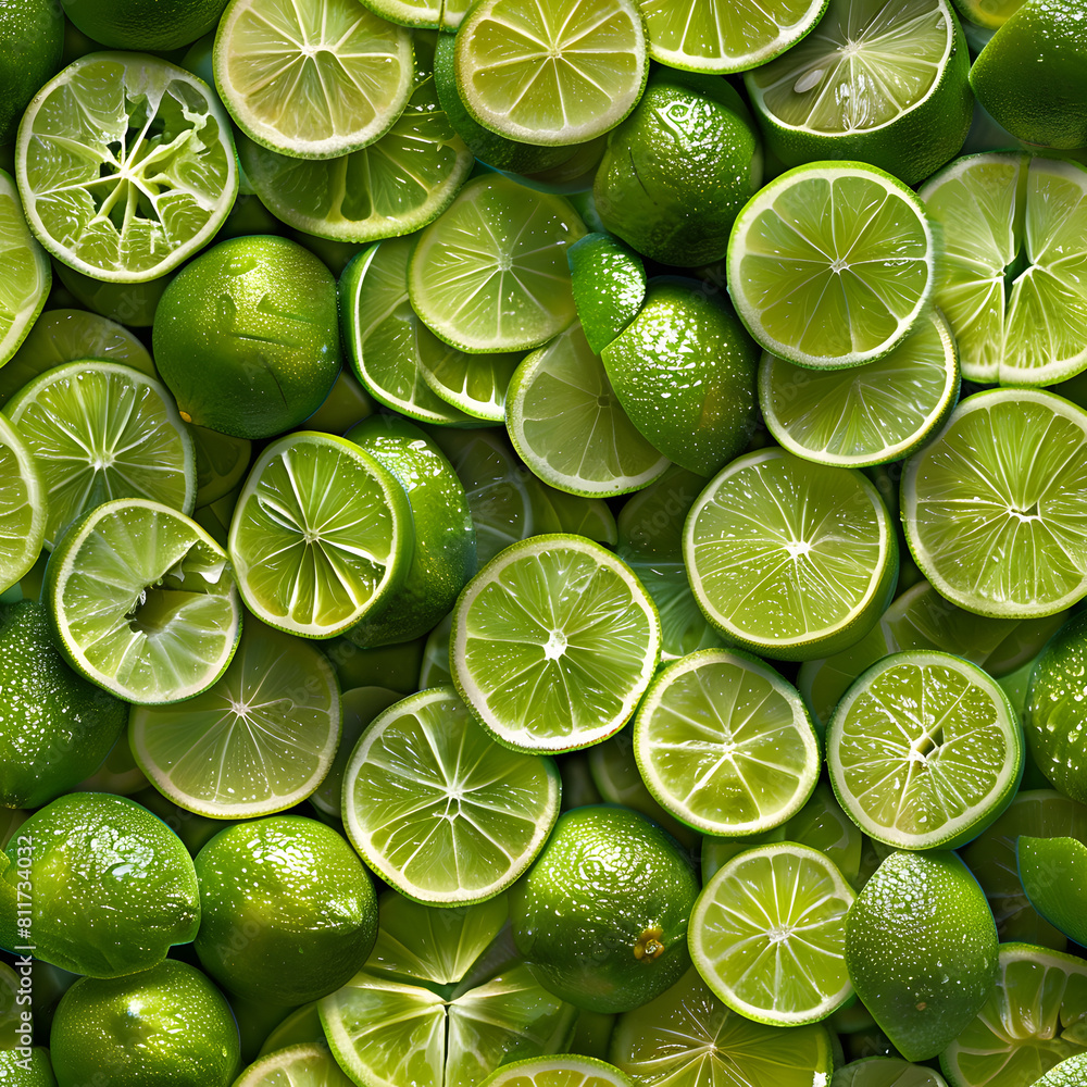 Canvas Prints dense array of cut limes