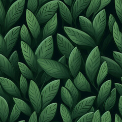 Fototapeta premium Leaf digital art seamless pattern, the design for apply a variety of graphic works