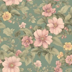 Retro Floral Wallpaper Seamless Pattern