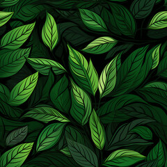 Fototapeta premium Leaf digital art seamless pattern, the design for apply a variety of graphic works