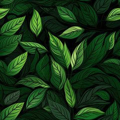 Leaf digital art seamless pattern, the design for apply a variety of graphic works