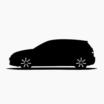 recommend clip art: silhouette of a car white background