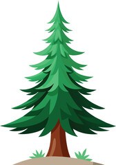 Obraz premium pine tree vector illustration, christmas tree