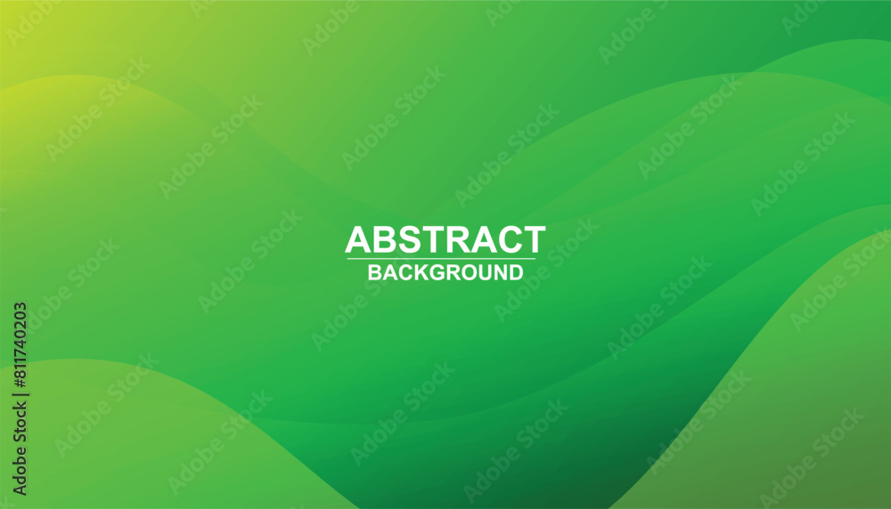 Aufkleber Green abstract background with wave shapes, wave elements with fluid gradient shapes, minimal geometric background, green background