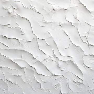 White rough plaster wall texture background. White cracked paint on the wall. Generative AI.
