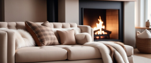 living room with fireplace