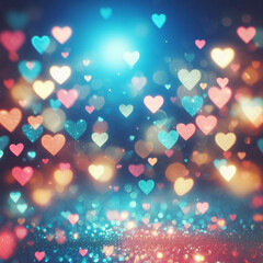 abstract hearts bokeh background