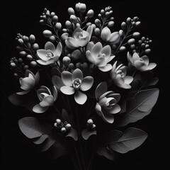 black and white flower