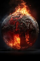  The Big red moon in forest 