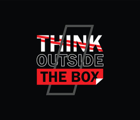 Fototapeta premium Think outside the box vector illustration typography graphic tshirt and apparel design for print