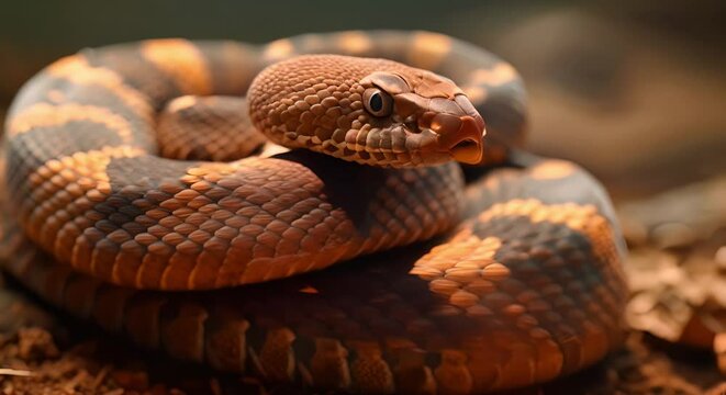 Image of venomous snake showcasing its deadly potential with worlds deadliest venom. Concept Nature, Wildlife, Venomous Snakes, Deadly Creatures, Venom Research