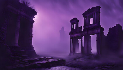 violet ruins scene