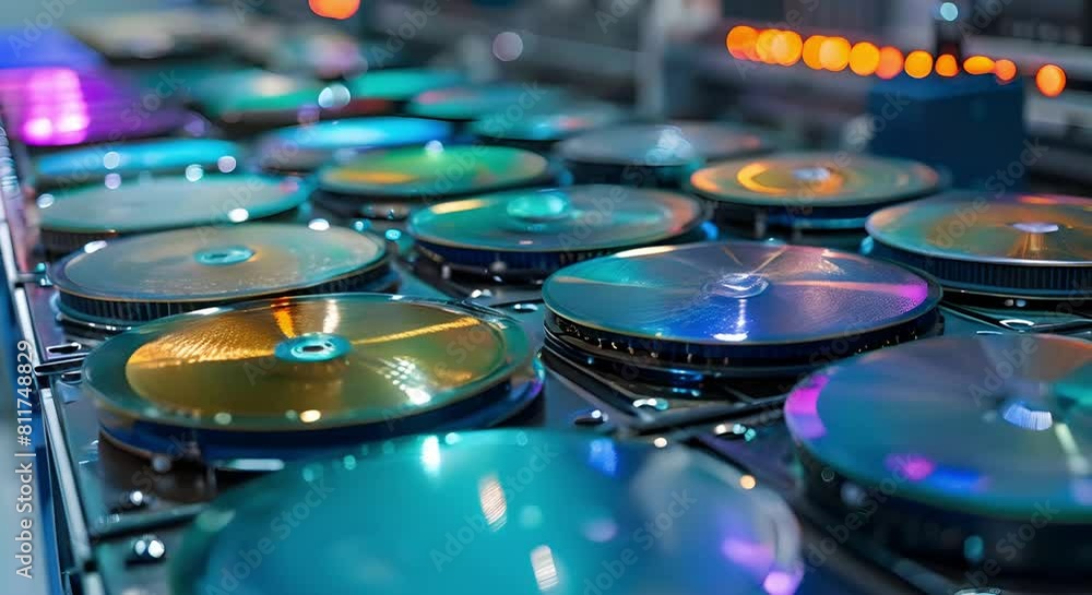 Poster closeup photo of silicon microchip wafers in the context of technology. concept microchip, silicon, 