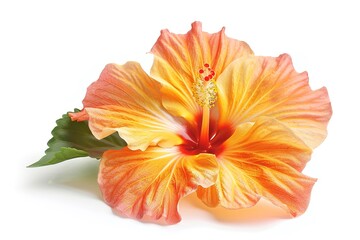 Beautiful tropical Hibiscus flower on white background