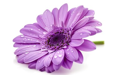 Beautiful violet gerbera flower on white background