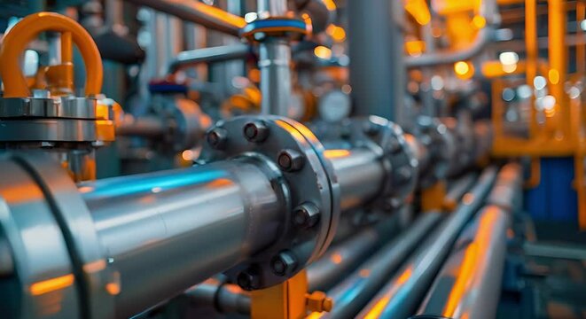 Oil chemical hydrogen pipeline pipe rack in industrial setting. Concept Industrial Machinery, Oil Pipeline, Chemical Processing, Hydrogen Storage, Pipe Rack