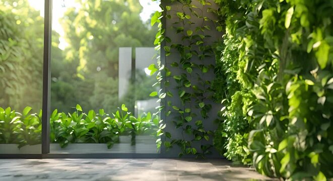 D Render of Green Plants Inside Glass for Interior Decoration xmm. Concept 3D Rendering, Green Plants, Interior Decoration, Glass Display, Home Decor