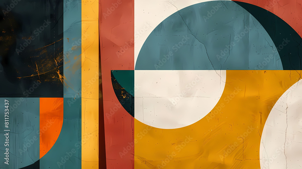 Aufkleber clean and modern abstract composition with geometric patterns