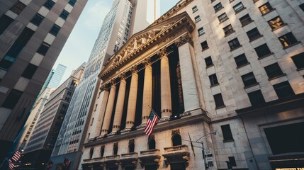 Fototapeta premium Wall Street Stock Market Report