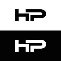 Fototapeta premium HP logo. H P design. White HP letter. HP, H P letter logo design. Initial letter HP linked circle uppercase monogram logo. H P letter logo vector design.
