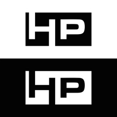 HP logo. H P design. White HP letter. HP, H P letter logo design. Initial letter HP linked circle uppercase monogram logo. H P letter logo vector design.