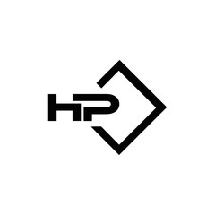 HP logo. H P design. White HP letter. HP, H P letter logo design. Initial letter HP linked circle uppercase monogram logo. H P letter logo vector design.