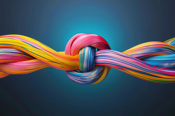  Colorful lines with knot