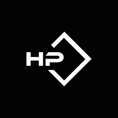 HP logo. H P design. White HP letter. HP, H P letter logo design. Initial letter HP linked circle uppercase monogram logo. H P letter logo vector design.