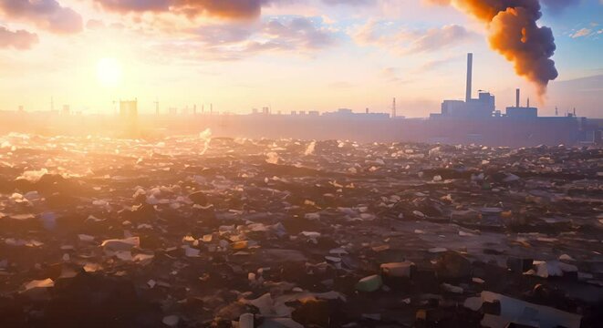 Global environmental pollution is causing social problems on our planet. Concept Global Pollution, Social Issues, Environmental Crisis, Planet Earth