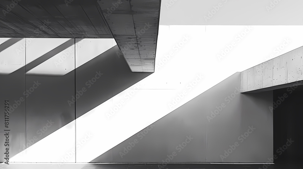 Aufkleber clean lines and negative space in monochromatic composition