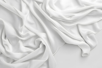 Fototapeta premium White satin, linen soft fabric curves waves background texture