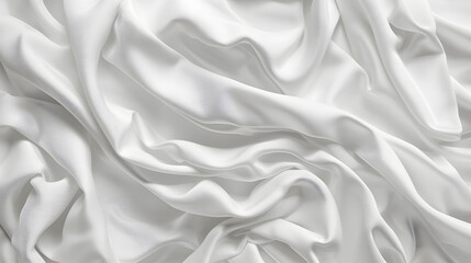 Obraz premium White satin, linen soft fabric curves waves background texture