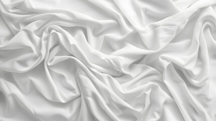 Obraz premium White satin, linen soft fabric curves waves background texture