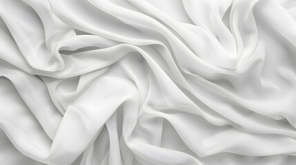 Fototapeta premium White satin, linen soft fabric curves waves background texture