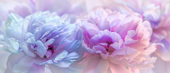 Obraz premium A delicate pink and white peony pattern (kitchen glass)