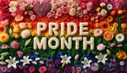 "Floral Tapestry: Vibrant Pride Month Celebration in Full Bloom"