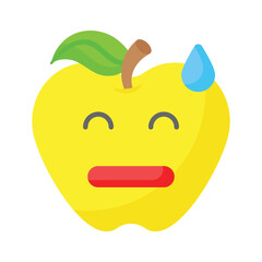 Embarrassed, guilty, worried emoji vector design, isolated on white background