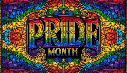 "Colorful Stained Glass-Inspired Design for Pride Month Celebration"