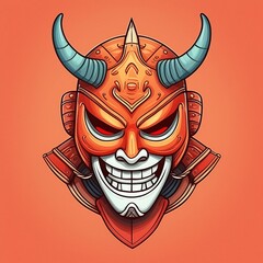 illustration of an oni mask