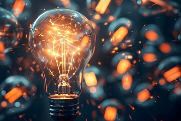 Innovative Brand Promotion Tactics Gain Attention with Brilliant Illuminating Lightbulb Concept Representing Creativity and Opportunity for Success