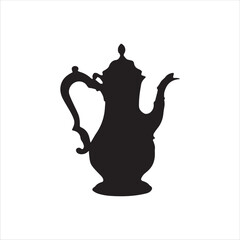 Arabic coffee pot silhouette icon vector illustration isolated on white background