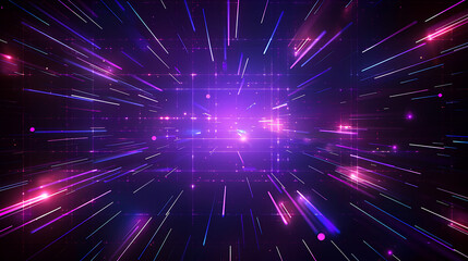 Obraz premium Abstract square technology dark blue purple gradient background with digital geometric shape and line