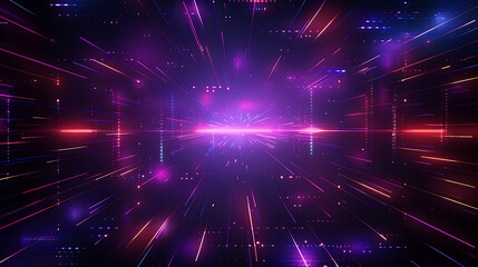 Fototapeta premium Abstract square technology dark blue purple gradient background with digital geometric shape and line