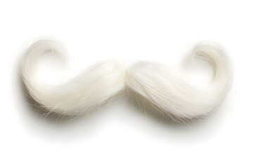 White mustache isolated on white background