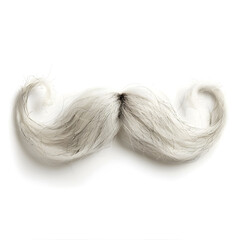 White mustache isolated on white background