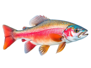 Rainbow trout salmon fish isolated on transparent background