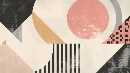 minimalist composition with geometric patterns and muted colors